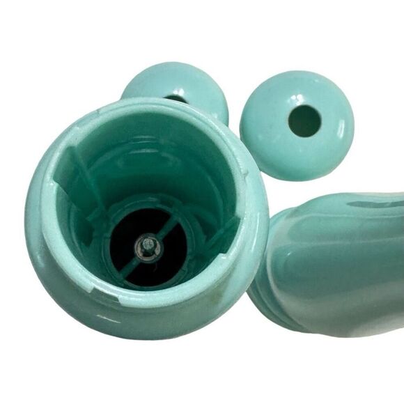 Electric Turquoise Pepper & Salt Mills 12” Tall Light Weight Plastic Set Of 2 - Picture 7 of 10